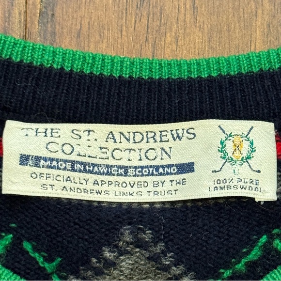 Vintage St. Andrews Links Golf Sweater Men's Size X-Large Scottish - Picture 3 of 10
